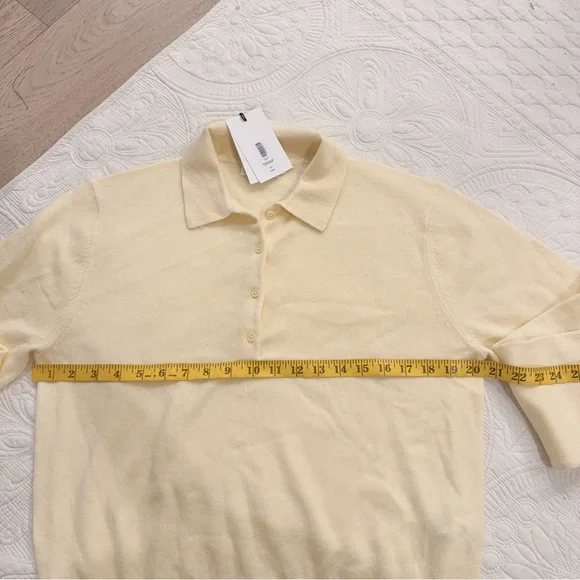 NWT 128138 polo cashmere Sweater Aritzia butter yellow L - Picture 3 of 5